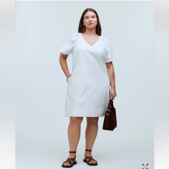 Madewell Plus V-Neck Mini Shirtdress - Picture 1 of 11